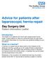 Advice for patients after laparoscopic hernia repair