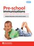 Pre-school. immunisations A guide to vaccinations (from two to five years) Includes information on the nasal flu vaccine