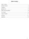 Table of Contents. Table of Contents Executive Summary Introduction West Nile Virus Eastern Equine Encephalitis...