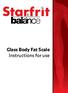 Glass Body Fat Scale Instructions for use