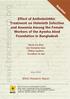 Effect of Anthelminthic Treatment on Helminth Infection and Anaemia Among the Female Workers of the Ayesha Abed Foundation in Bangladesh