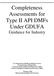 Completeness Assessments for Type II API DMFs Under GDUFA Guidance for Industry