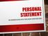 YOUR PERSONAL STATEMENT