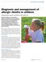 Diagnosis and management of allergic rhinitis in children