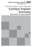 The Oxford Auditory Implant Programme Cochlear Implant Summary Information for adult patients