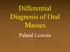 Differential Diagnosis of Oral Masses. Palatal Lesions