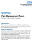 Qutenza. Pain Management Team Patient Information Leaflet