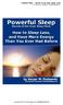 Powerful Sleep Secrets of the Inner Sleep Clock by Kacper M. Postawski, PowerfulSleep.com