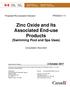 Zinc Oxide and Its Associated End-use Products (Swimming Pool and Spa Uses)