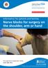 Nerve blocks for surgery on the shoulder, arm or hand