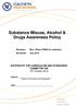 Substance Misuse, Alcohol & Drugs Awareness Policy