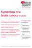 Symptoms of a brain tumour in adults