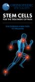 ORTHOPEDIC SPECIALISTS STEM CELLS FOR THE TREATMENT OF PAIN DISCOVERING A NEW PATH TO WELLNESS