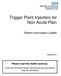 Trigger Point Injection for Non Acute Pain