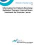 Information for Patients Receiving Radiation Therapy: External Beam Treatment for Prostate Cancer