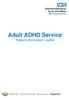 Adult ADHD Service Patient Information Leaflet