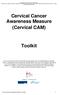 Cervical Cancer Awareness Measure (Cervical CAM) Toolkit