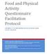 Food and Physical Activity Questionnaire Facilitation Protocol