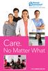 Care. No Matter What 2016 ANNUAL REPORT
