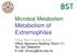 Metabolism of Extremophiles