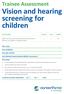 Vision and hearing screening for children