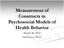 Measurement of Constructs in Psychosocial Models of Health Behavior. March 26, 2012 Neil Steers, Ph.D.