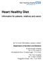 Heart Healthy Diet. Information for patients, relatives and carers