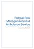 Fatigue Risk Management in SA Ambulance Service. elearning Content
