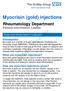 Myocrisin (gold) injections. Rheumatology Department Patient Information Leaflet