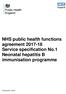 NHS public health functions agreement Service specification No.1 Neonatal hepatitis B immunisation programme