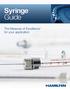 Syringe Guide. The Measure of Excellence for your application