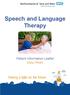 Speech and Language Therapy. Patient Information Leaflet Easy Read