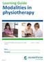 Modalities in physiotherapy