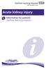 Acute kidney injury. Information for patients Sheffield Teaching Hospitals