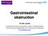 Gastrointestinal obstruction Dr Iain Lawrie