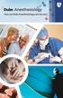 How can Duke Anesthesiology care for you?