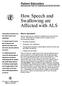 How Speech and Swallowing are Affected with ALS