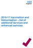2016/17 Vaccination and Immunisation list of additional services and enhanced services
