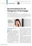 Recommendations for the Management of Fibromyalgia