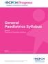 General Paediatrics Syllabus