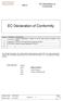 EC Declaration of Conformity Authorised By: Version Released Amendments 3 04/03/2015