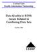 Data Quality in RDIS: Issues Related to Combining Data Sets