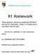 Mathematics Department. R1 Homework