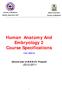 Human Anatomy And Embryology 2 Course Specifications