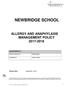 NEWBRIDGE SCHOOL ALLERGY AND ANAPHYLAXIS MANAGEMENT POLICY