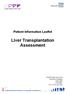 Patient Information Leaflet Liver Transplantation Assessment