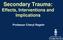 Secondary Trauma: Effects, Interventions and Implications. Professor Cheryl Regehr
