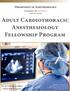 Adult Cardiothoracic Anesthesiology Fellowship Program