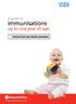A guide to. immunisations. up to one year of age. Features the new MenB vaccination. the safest way to protect your child