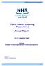 Annual Report. Public Health Screening Programmes TO 31 MARCH Extract: Chapter 3 : Planning for Bowel Screening Programme